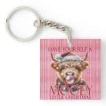 Pink-Highland Koe-Schattigee Koe-Christmas-Mooey