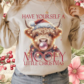 Pink-Highland Koe-Schattigee Koe-Christmas-Mooey T-shirt