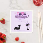 Pink Ho Ho Holidays Midcentury Modern Christmas Servet (Insitu)