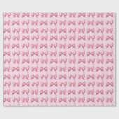 Pink Holiday Bow Gift Wrapping Paper Cadeaupapier (Vlak)