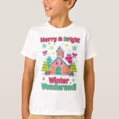 "Pink Holiday Village Magic" T-shirt (Voorkant)