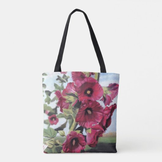 Pink Hollyhock-canvas tas (Achterkant)
