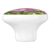 PINK HOLLYHOCK FLOWER KERAMISCHE KNOP (Zijkant)