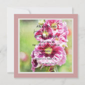 Pink Hollyhock Flowers Baby shower Kaart (Achterkant)