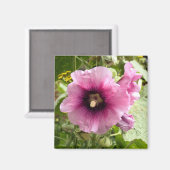 PINK HOLLYHOCK MAGNEET (Voorkant / Achterkant)