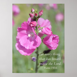 Pink Hollyhock Popgeheven Poster