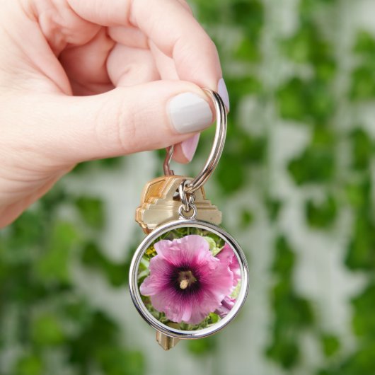 PINK HOLLYHOCK SLEUTELHANGER (Hand)