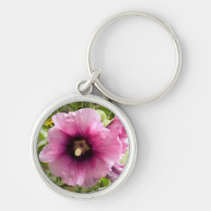 PINK HOLLYHOCK SLEUTELHANGER
