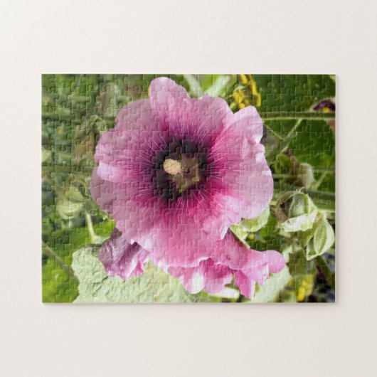PINK HOLLYHOCK-STROMEN LEGPUZZEL (Horizontaal)