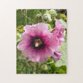 PINK HOLLYHOCK-STROMEN LEGPUZZEL (Verticaal)