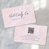 Pink Holographic QR Code Luxe Visitekaartje