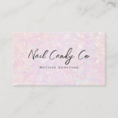 Pink Holographic QR Code Luxe Visitekaartje (Voorkant)