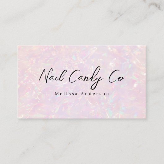 Pink Holographic QR Code Luxe Visitekaartje (Voorkant)