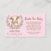 Pink Holy Cow Books for Baby Shower Informatiekaartje (Voorkant)