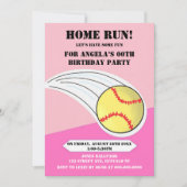 Pink Home Run Softball Birthday Party (Voorkant)