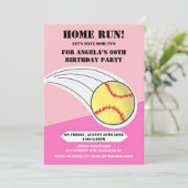 Pink Home Run Softball Birthday Party (Staand voorkant)