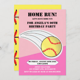 Pink Home Run Softball Birthday Party