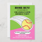 Pink Home Run Softball Birthday Party (Voorkant)