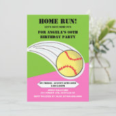 Pink Home Run Softball Birthday Party (Staand voorkant)