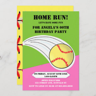 Pink Home Run Softball Birthday Party