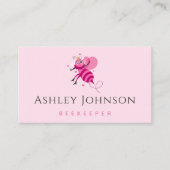 Pink Honey Bee Princess Bijenhouder Apiary Girly Visitekaartje (Voorkant)