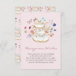 Pink Honeymoon Wishes Kaart<br><div class="desc">Vang oprechte wensen met onze Blush Pink Bridal Tea Honeymoon Wishes Kaart. Met prachtige waterverf bloemen en delicate theekopjes, deze kaart biedt een perfecte ruimte voor gasten om hun hoop en dromen voor de huwelijksreis van het paar te delen. De blush roze achtergrond en het samenhangende ontwerp zorgen ervoor dat...</div>