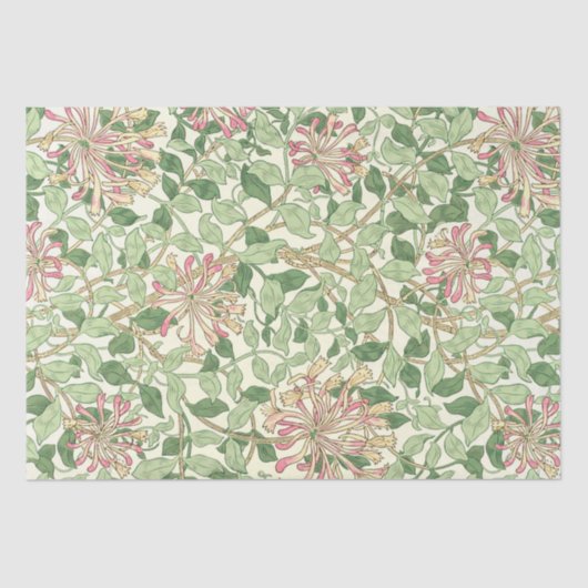 Pink Honeysuckle William Morris Tissuepapier (Voorkant)