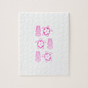 Pink Honu en Tiki Mask Legpuzzel