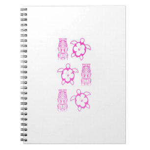 Pink Honu en Tiki Mask Notitieboek