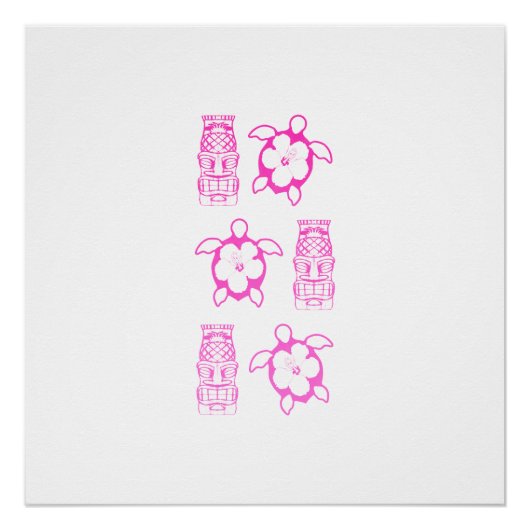 Pink Honu en Tiki Mask Poster (Voorkant)