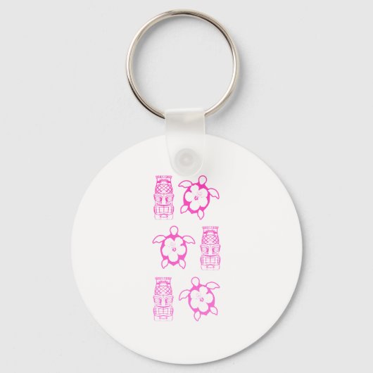 Pink Honu en Tiki Mask Sleutelhanger (Voorkant)