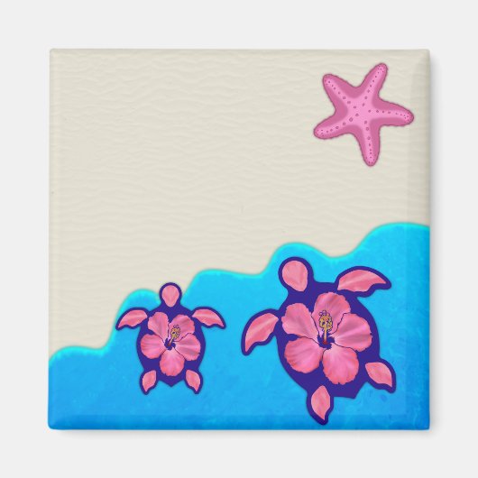 Pink Honu Turtles Magneet (Voorkant)