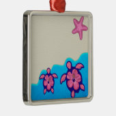 Pink Honu Turtles Metalen Ornament (Rechts)
