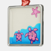 Pink Honu Turtles Metalen Ornament (Links)