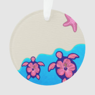 Pink Honu Turtles Ornament