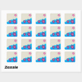 Pink Honu Turtles Vierkante Sticker (Vel)