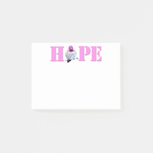 Pink HOPE Hummingbird Foto 4x3 Opmerkingen Post-it® Notes (Voorkant)