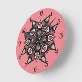 Pink Horror Art Creepy Demon Creature Ronde Klok (Hoek)