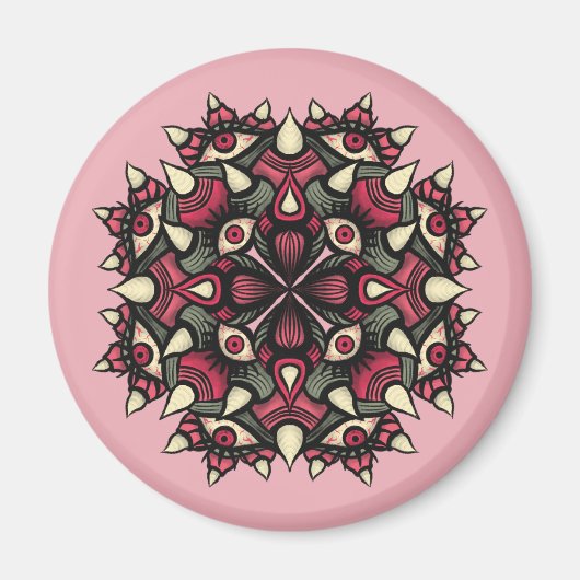 Pink Horror Circus: Kaleidoscopische ogen en hoorn Magneet (Voorkant)