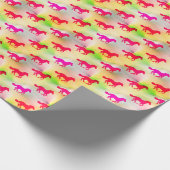 Pink Horse Lover Running Pony Equestrian Foal Cadeaupapier (Hoek)