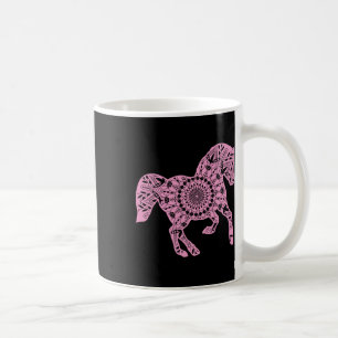 Pink Horse Mandala T Shirt voor paardrijden Ho Koffiemok