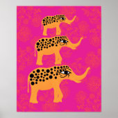 Pink Horus Eye Elephants Poster (Voorkant)
