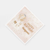 Pink Hot Air ballon, 1e verjaardag Servet (Hoek)