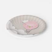 Pink Hot Air Ballon Birthday Papieren Bordje (Gekanteld)