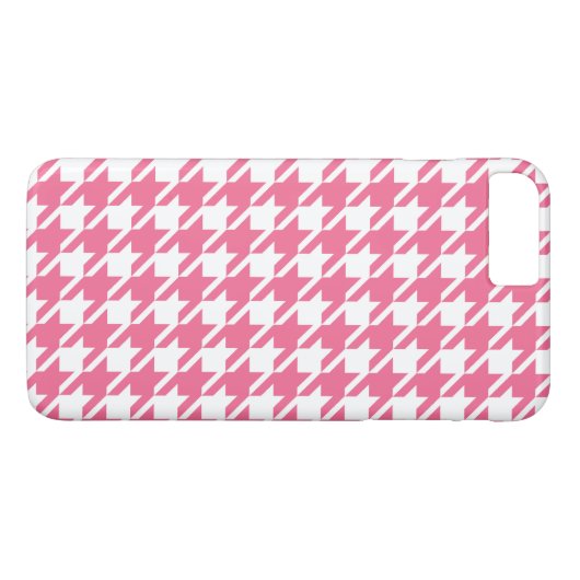 Pink Houndstooth iPhone 7 Plus Hoesje (Achterkant (Horizontaal))