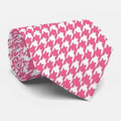 Pink Houndstooth Pattern Classic Preppy Style  Stropdas (Opgerold)
