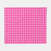 Pink Houndstooth Plaid Check Fleece Deken (Voorkant (Horizontaal))