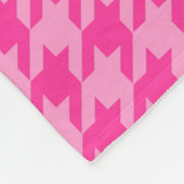 Pink Houndstooth Plaid Check Fleece Deken (Hoek)