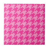Pink Houndstooth Plaid Check Tegeltje (Voorkant)