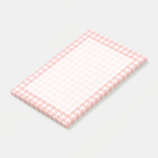 Pink Houndstooth Post merkt op Post-it® Notes (Schuin)